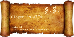 Gloger Zalán névjegykártya